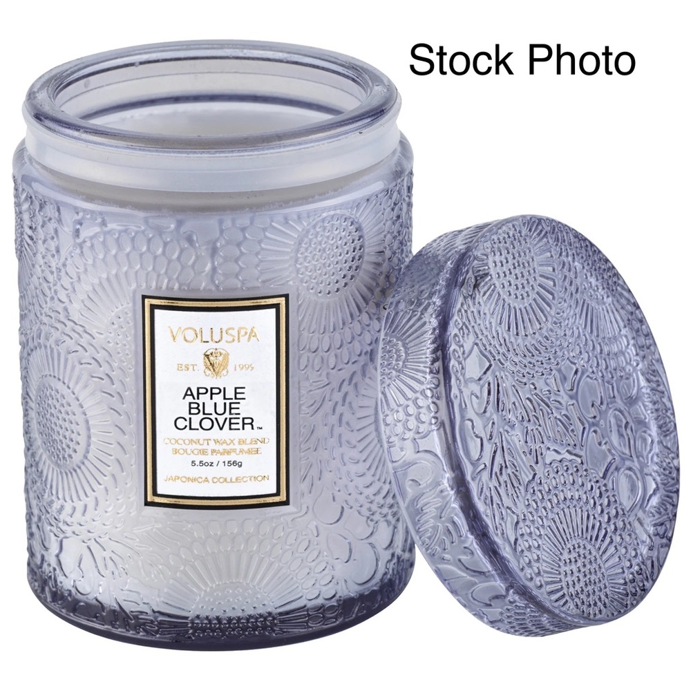 Voluspa Apple Blue Clover 5.5 oz Luxury Jar Candle